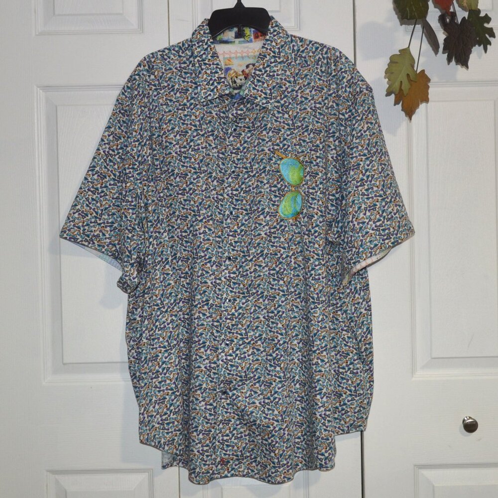 Robert Graham 3XL Button Down S/S Shirt Sunglass Valley
